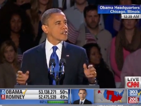 Victoire Obama sur CNN